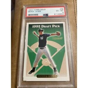 1993 TOPPS GOLD #98 DEREK JETER 1992 DRAFT PICK  PSA 6 EX-MT
